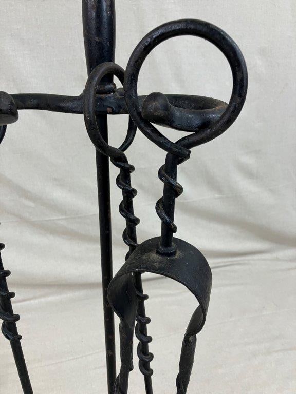 Wrought Iron Fireplace Tool Set - 3