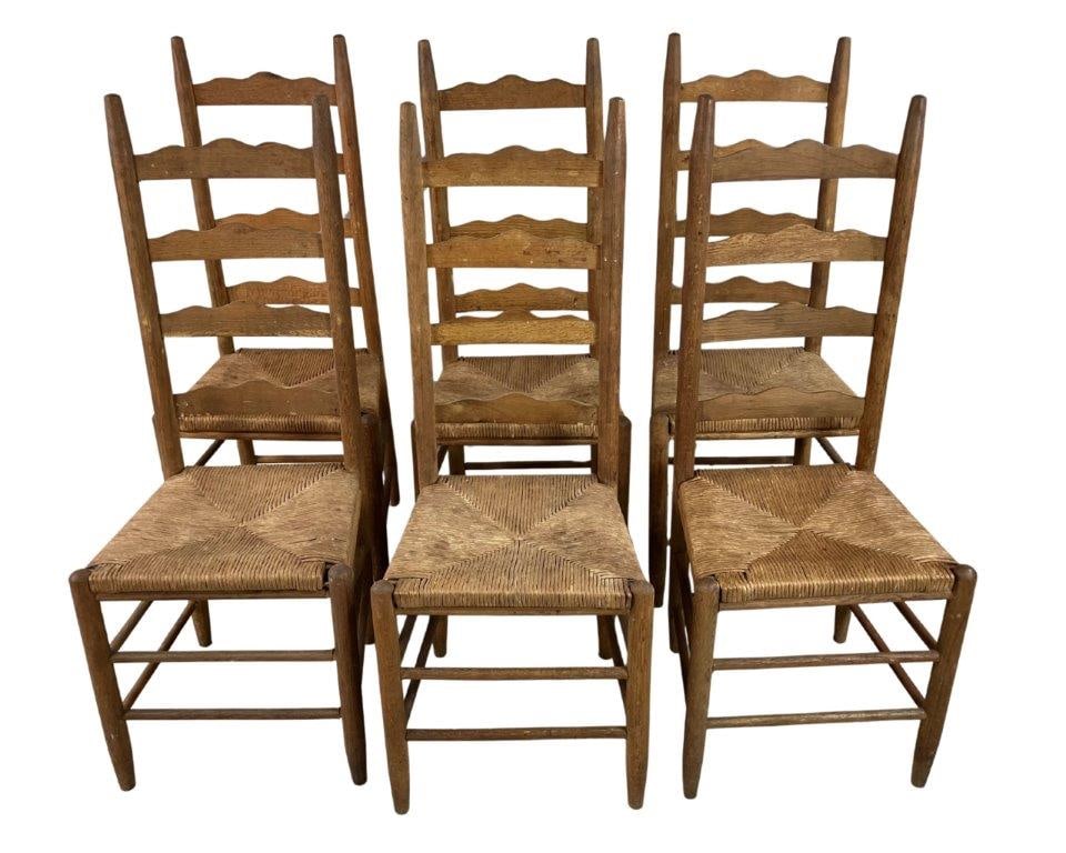 Six Country Ladder-Back Chairs - 2