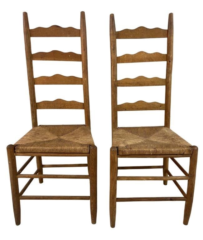 Six Country Ladder-Back Chairs - 4