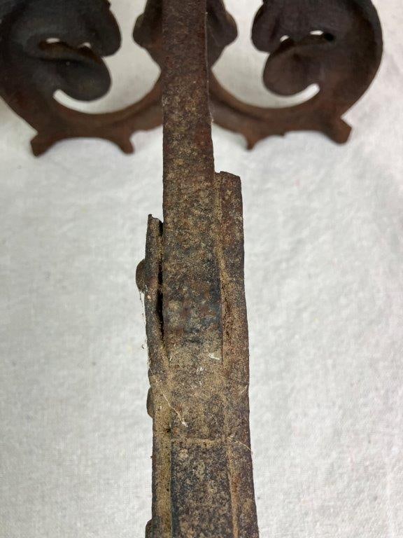 Cleopatra Sculptural Cast Iron Andirons - 7