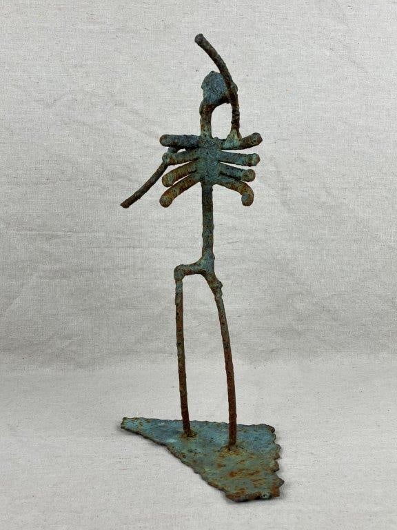 Folk Art Bronze Skeleton Sculpture - 2