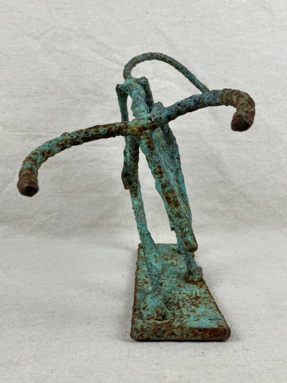 Folk Art Bronze Bull Sculpture - 2