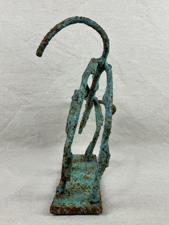 Folk Art Bronze Bull Sculpture - 4