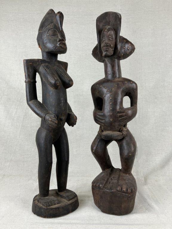 African Carved Wood Fertility Figures - 2