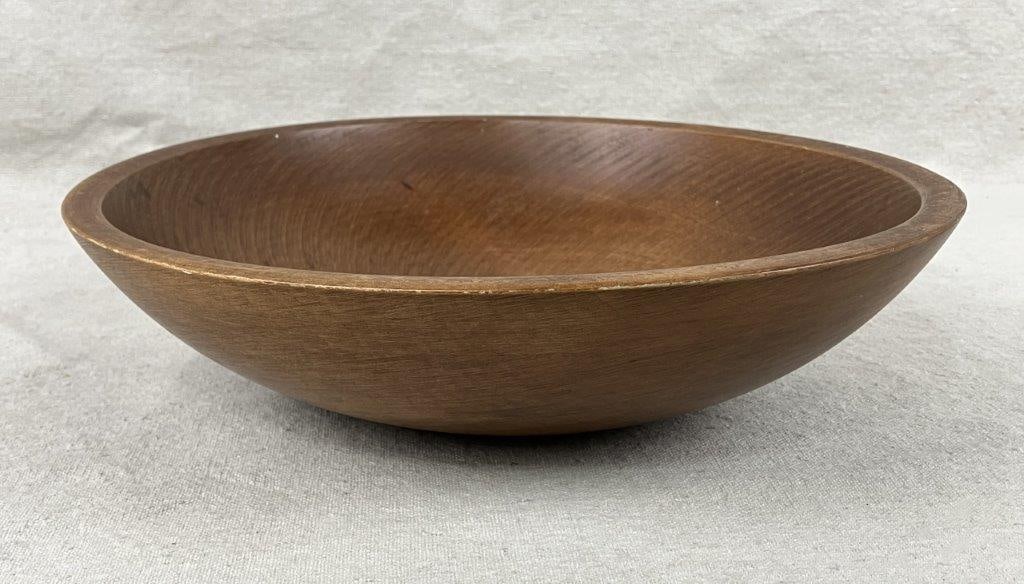Turned Wood Bowl: A wonderful hand-turned wood bowl by Woodcroftery, showcasing a warm, attractive wood selection and clean turned form. Measures approximately 2 3/4â€³ H x 11 1/4â€³ W
