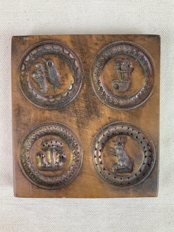 Antique Wood Springerle Cookie Molds - 3