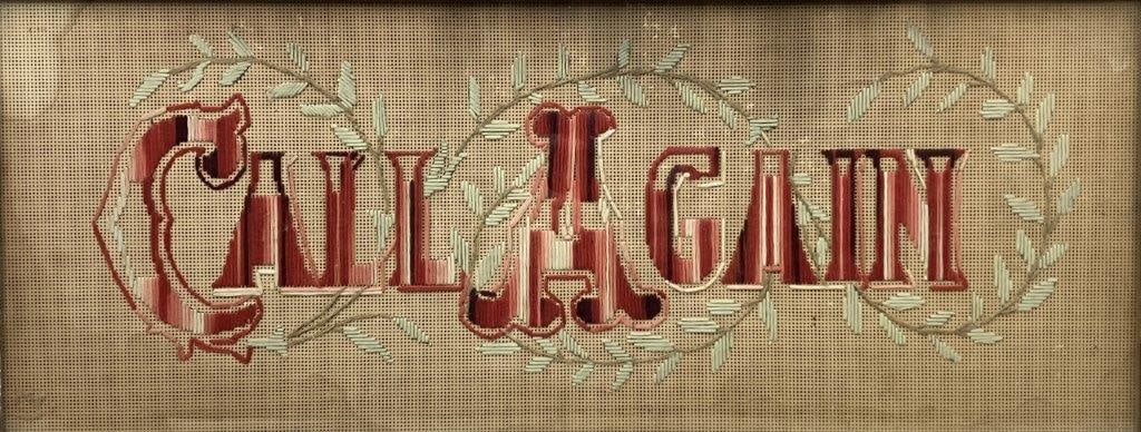 19th Century Needlepoint Motto - 2