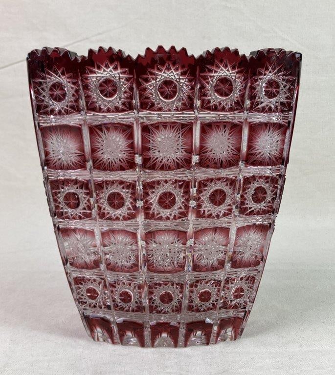 Caesar Crystal Bohemiae Cut-Glass Vase - 3