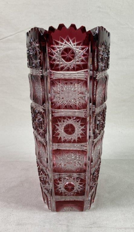 Caesar Crystal Bohemiae Cut-Glass Vase - 4