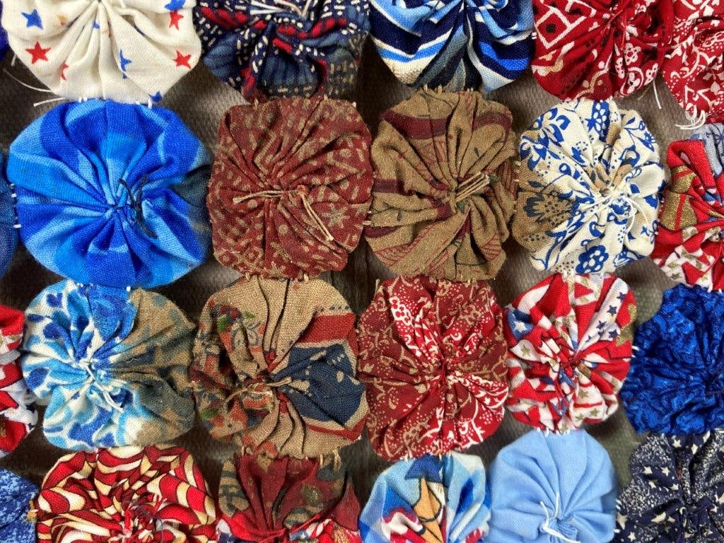 Red, White, and Blue Yo- Yo Quilt - 3