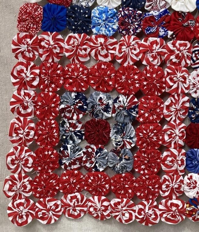 Red, White, and Blue Yo- Yo Quilt - 4