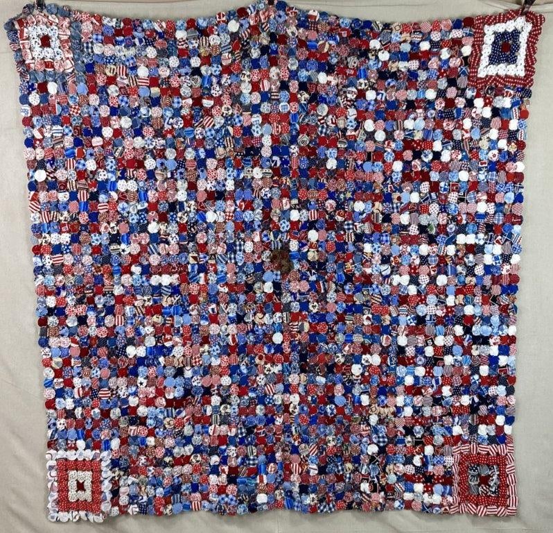 Red, White, and Blue Yo- Yo Quilt - 6