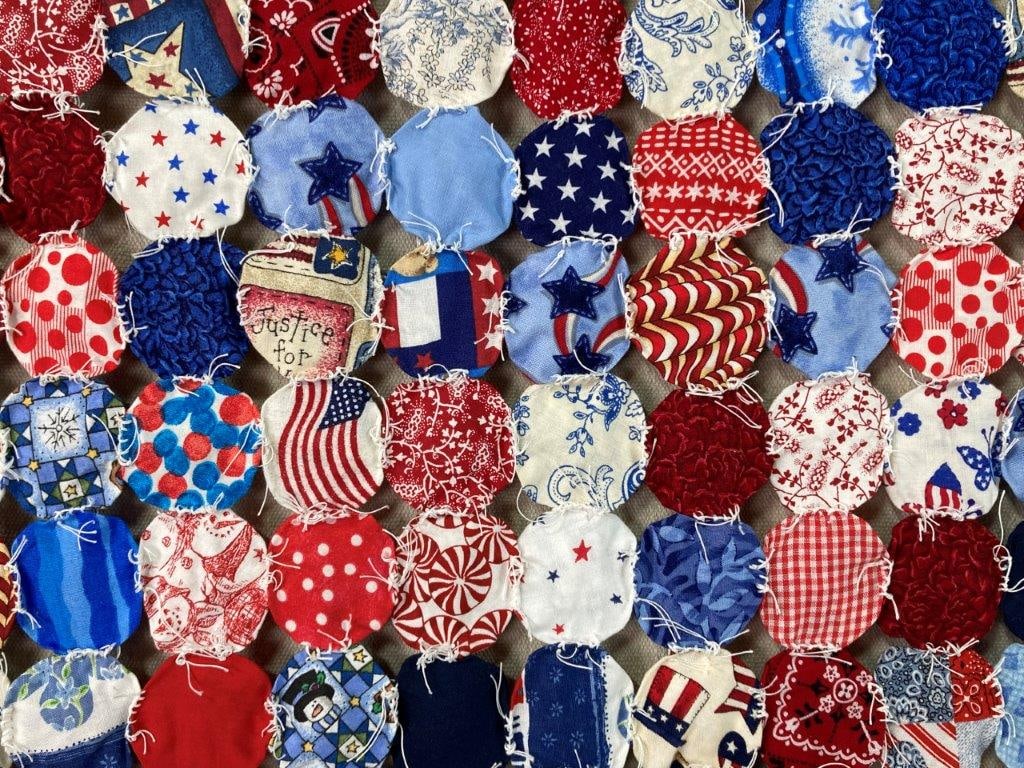 Red, White, and Blue Yo- Yo Quilt - 7
