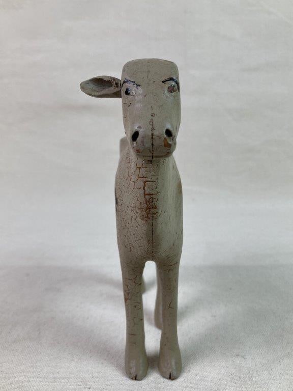 Folk Art Carved Cow Figure - 3