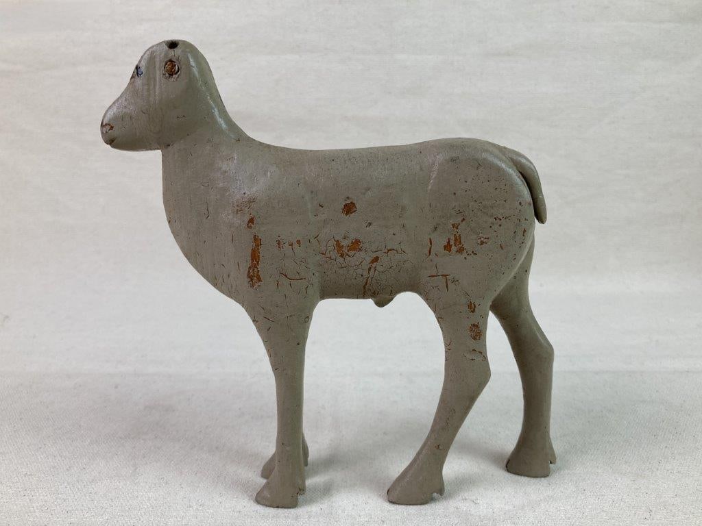 Folk Art Carved Cow Figure - 6