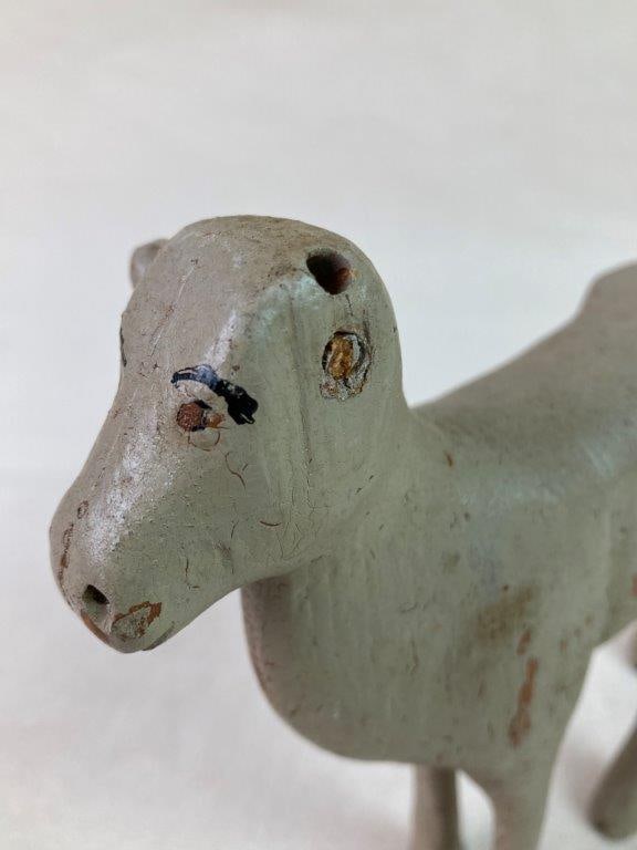 Folk Art Carved Cow Figure - 7
