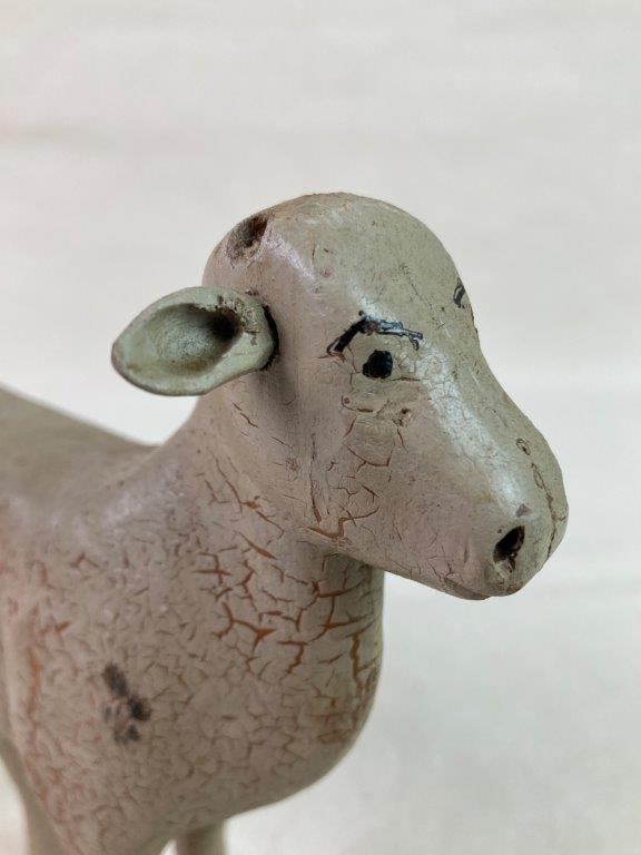 Folk Art Carved Cow Figure - 8