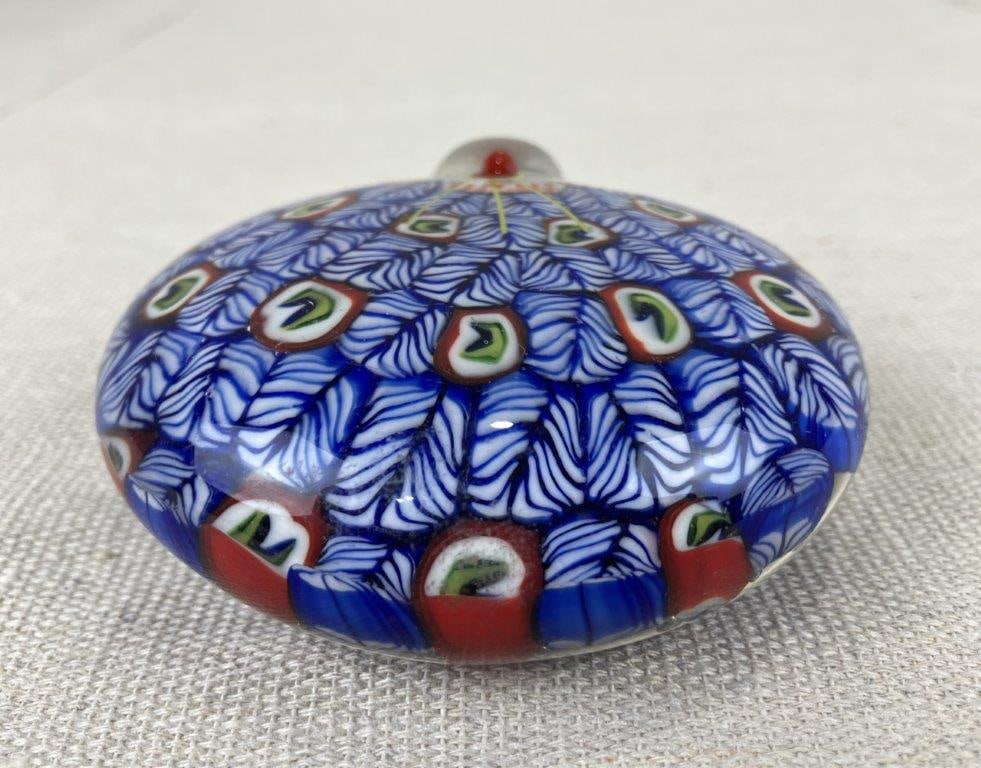 Murano Millefiori Peacock Paperweight - 7