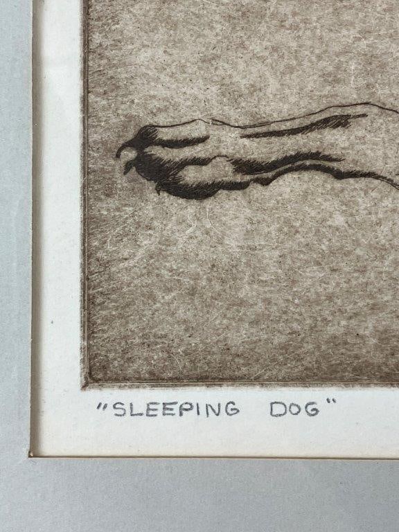 Judith Andresen Sleeping Dog Etching - 3
