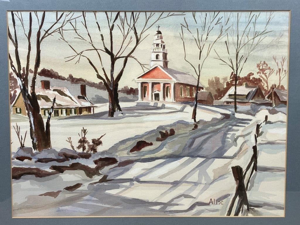 Signed Winter Landscape Painting - 2