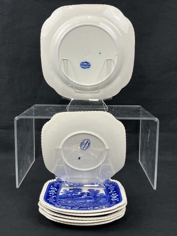 Copeland Spode's Tower Blue Transferware Plates - 4