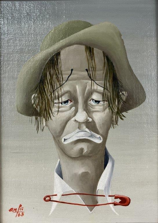 Anfa Clown Portrait Oil Painting - 2