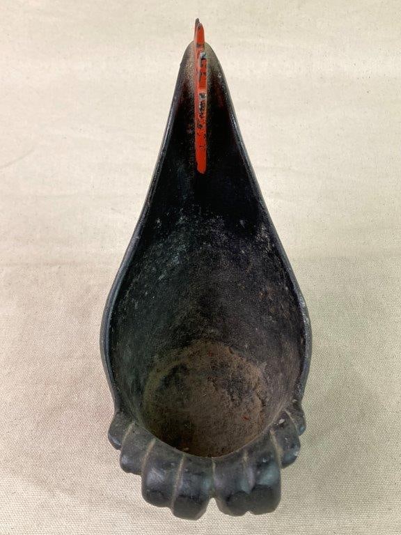 Mid-Century Modern Cast Iron Chicken Planter - 2