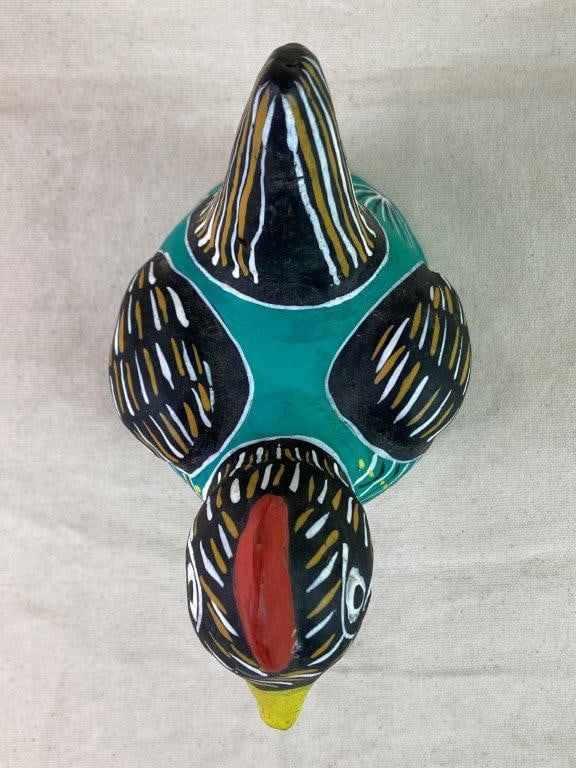 Mexican Folk Art Clay Chicken Sculpture - 2