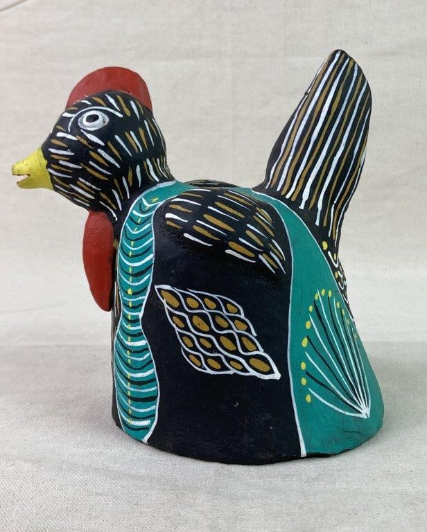 Mexican Folk Art Clay Chicken Sculpture - 4