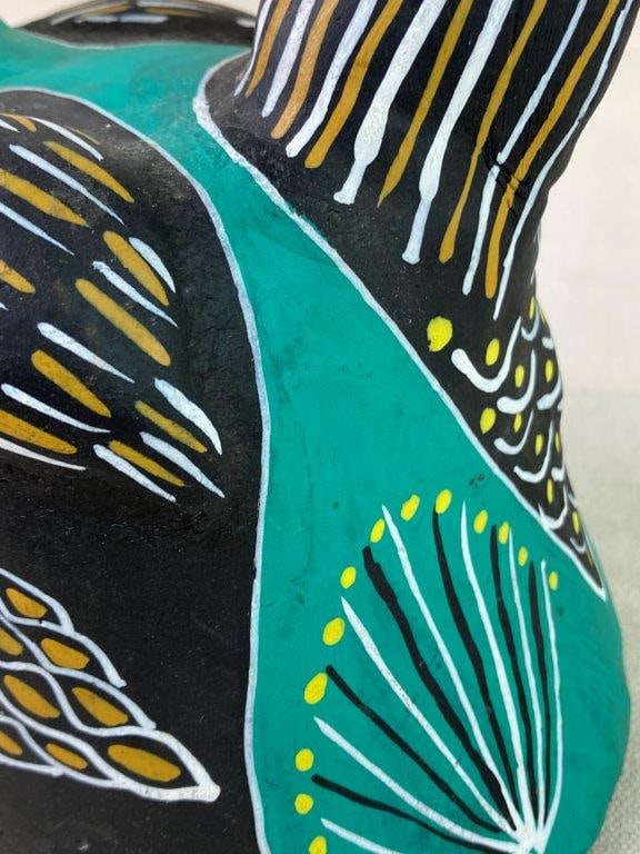 Mexican Folk Art Clay Chicken Sculpture - 5