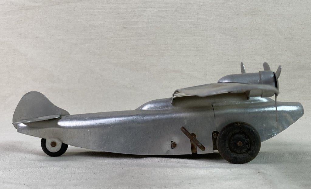 Vintage Automatic Toy Co. Silver Eagle Plane Toy - 5