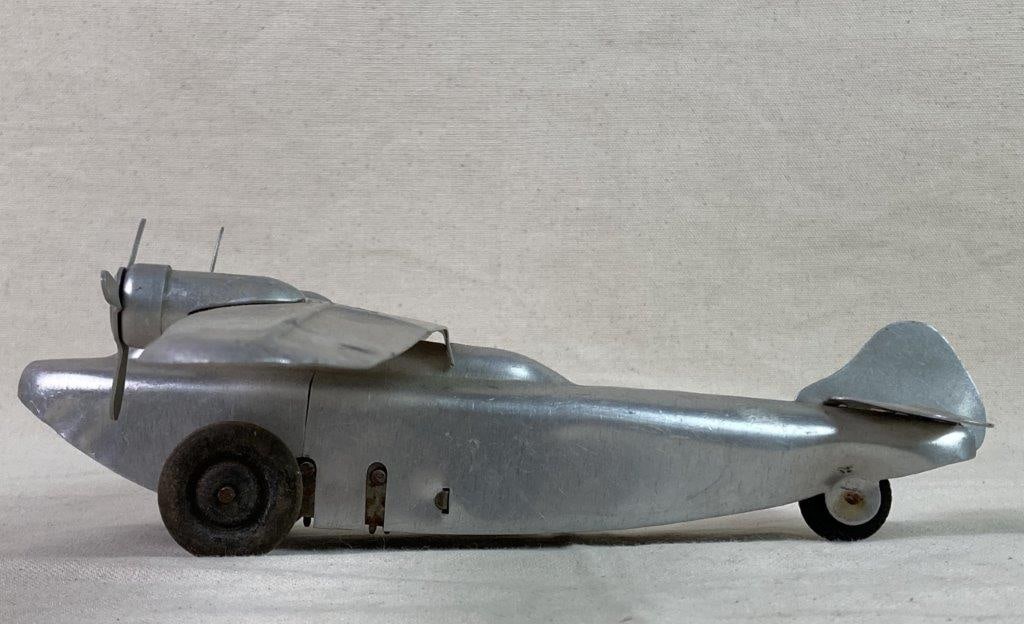 Vintage Automatic Toy Co. Silver Eagle Plane Toy - 7