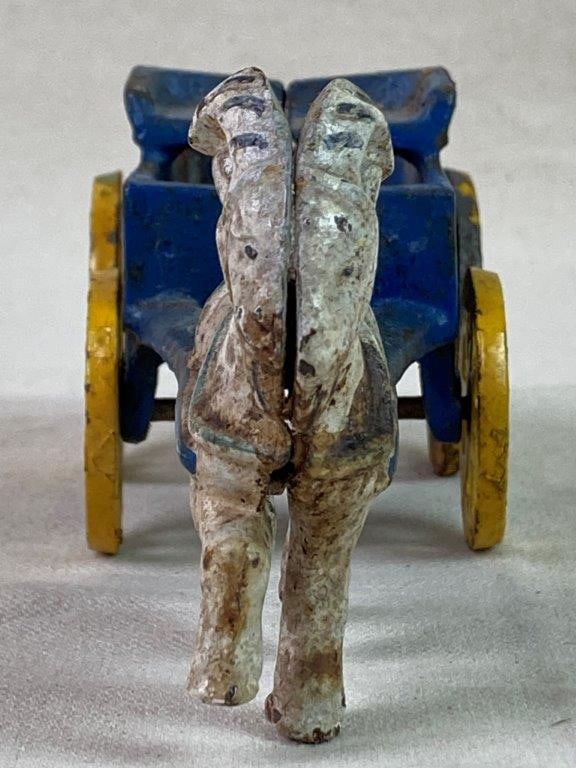 Vintage Toy Tractor and Goat-Pulled Cart - 11