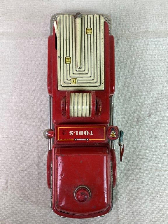 Vintage Linemar Tin Fire Truck Toy - 2