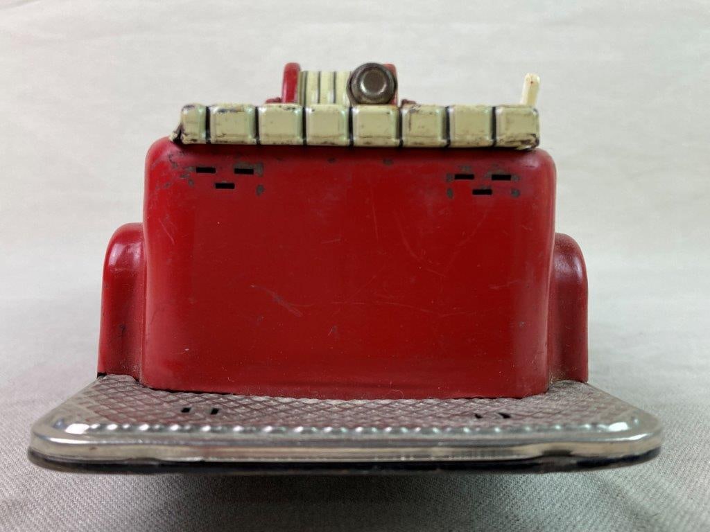 Vintage Linemar Tin Fire Truck Toy - 6