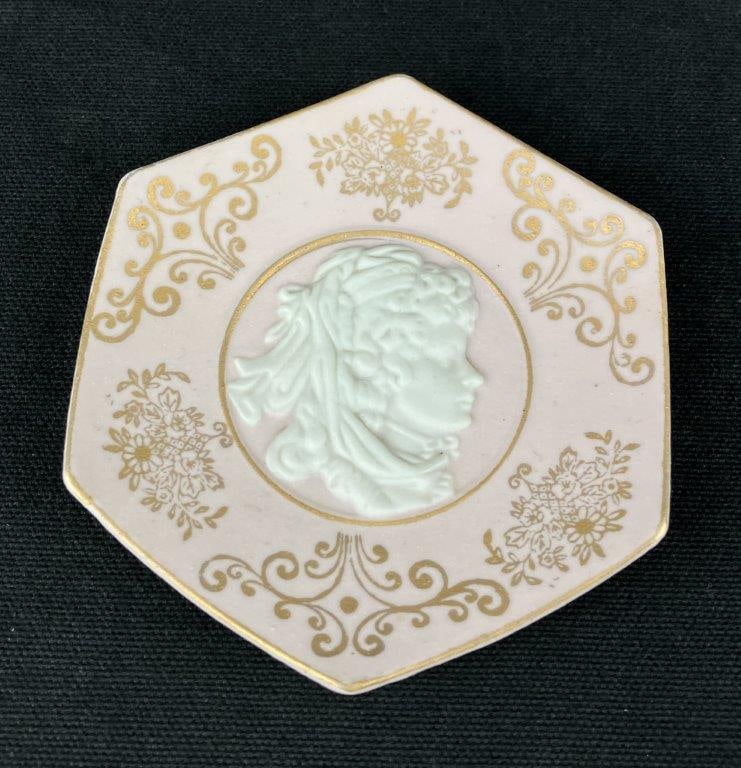 Light Pink Bisque Cameo Cup and Dish - 4