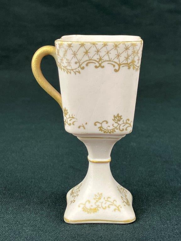 Light Pink Bisque Cameo Cup and Dish - 9