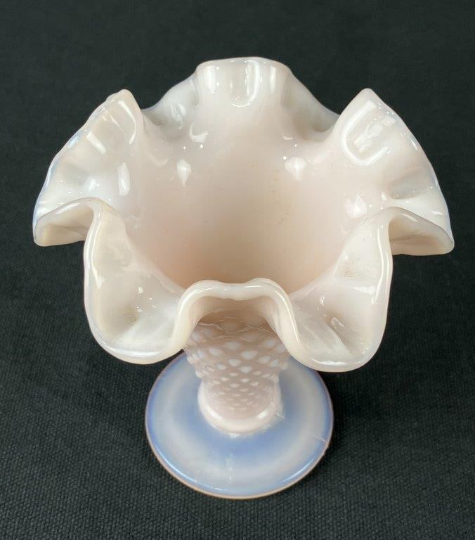 Two Glass Fluted Vases - 4