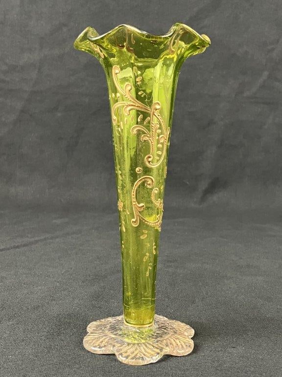 Two Glass Fluted Vases - 7