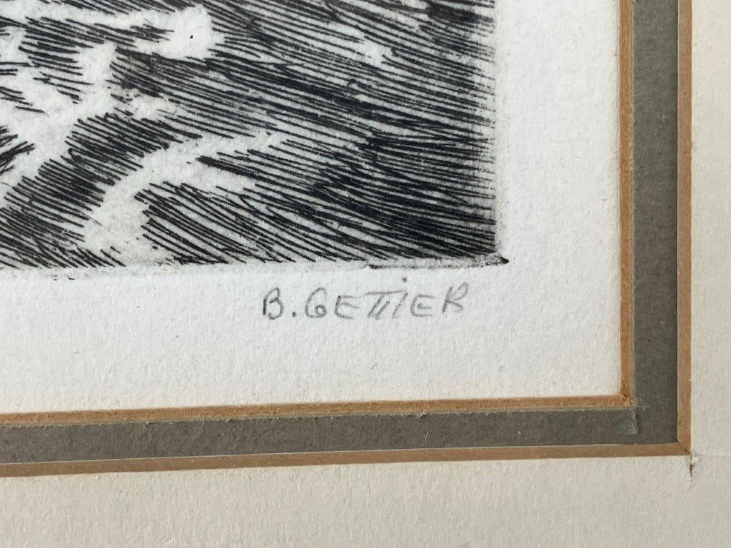 Nautical Ship at Sea Etching by Barbara Getter Woodland - 5