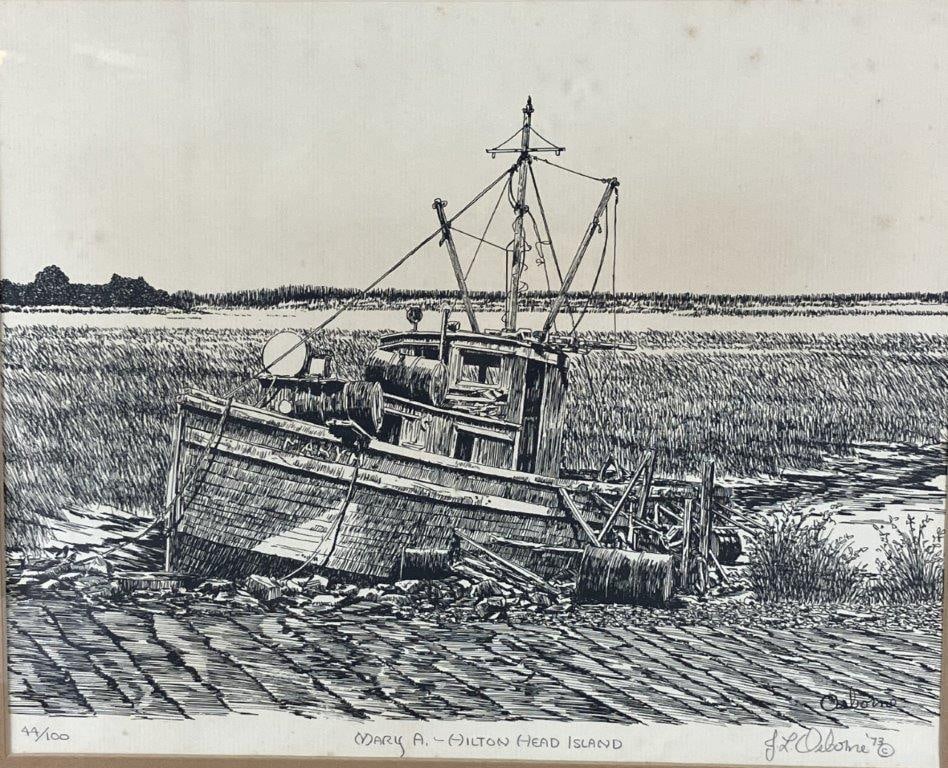 Signed Hilton Head Lithograph by J. L. Osborne - 2