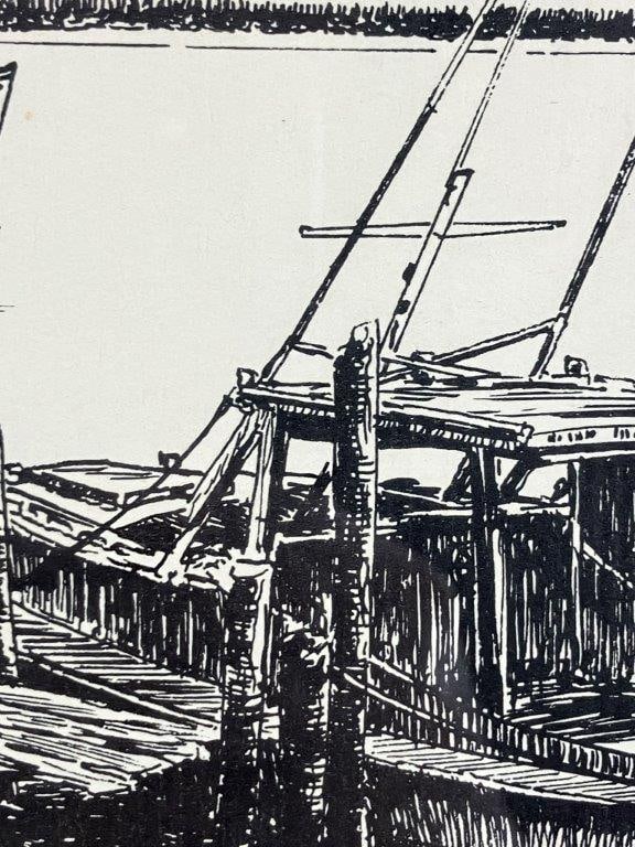 Signed Beaufort Marina Lithograph by J. L. Osborne - 3