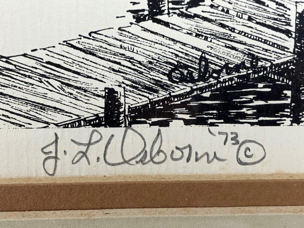 Signed Beaufort Marina Lithograph by J. L. Osborne - 4