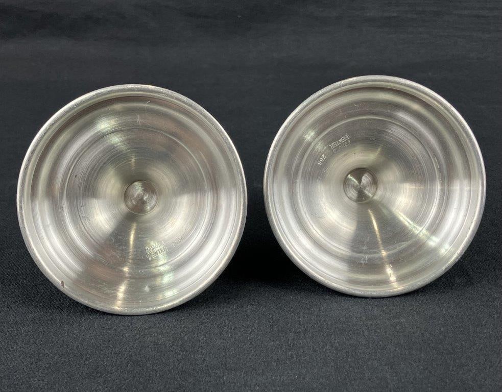 Pair of Pewter Candlesticks - 5