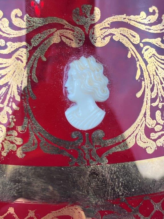Moser Art Glass Ruby Red Cameo Glass - 3
