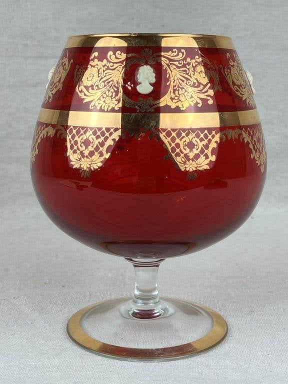 Moser Art Glass Ruby Red Cameo Glass - 4