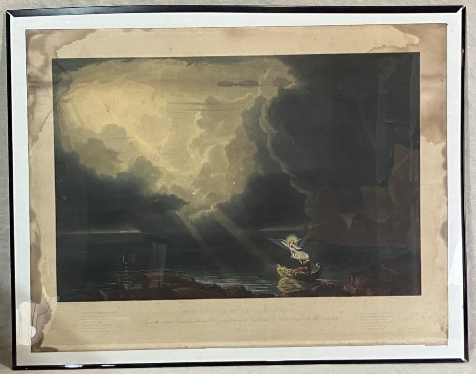 19th Century Color Engraving after Thomas Cole, The Voyage of Life: Old Age: A hand-colored engraving executed by James Smillie (1807–1885) after Thomas Cole’s celebrated 1842 painting The Voyage of Life. Part of the four-work allegorical series tracing the