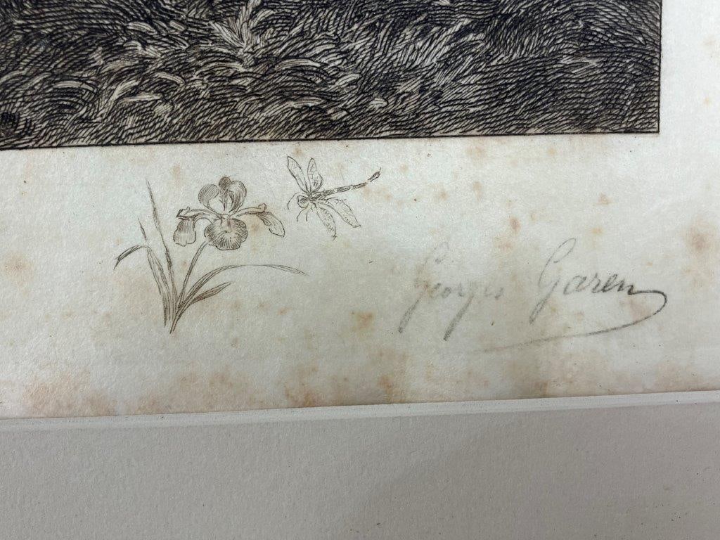 Riverside Landscape Etching by Georges Garen, 19th Century - 3