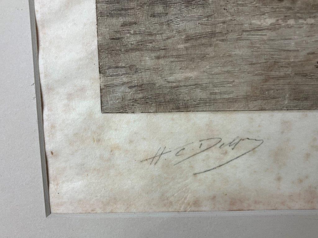 Riverside Landscape Etching by Georges Garen, 19th Century - 4