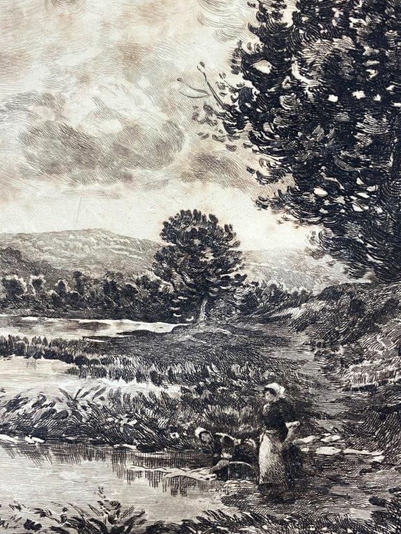 Riverside Landscape Etching by Georges Garen, 19th Century - 5